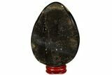 Septarian Dragon Egg Geode - Black Crystals #177394-1